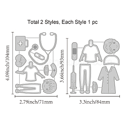 2 шт. 2 вида стилей медицинский герой тема трафареты для резки углеродистой стали DIY-WH0309-628