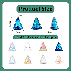 48шт 8 цвета стеклянные подвески&nbsp;GLAA-PH0003-93