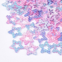 Anelli di collegamento di perle imitazione plastica plastica abs arcobaleno&nbsp;OACR-T015-02
