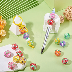 12 шт. 12-х цветные круглые бусины из смолы с фруктовым узором&nbsp;RESI-TA0004-78