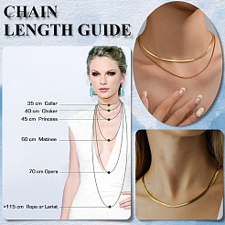 4 шт. латунные плоские ожерелья-змейки для женщин и мужчин&nbsp;NJEW-BBC0001-38