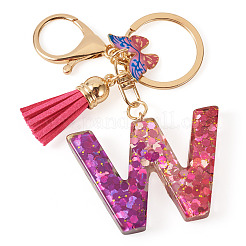 Porte-clés papillon en résine et alliage&nbsp;KEYC-TADJ0002-02G-W