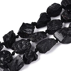 Rohe raue natürliche schwarze Turmalinperlenstränge&nbsp;G-N362-09A-01