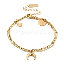 Многорядные цепочные браслеты из нержавеющей стали 304 BJEW-Z084-02G