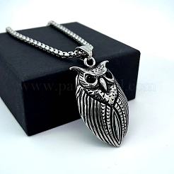 Винтажные ожерелья из нержавеющей стали в виде совы для женщин RQ8044