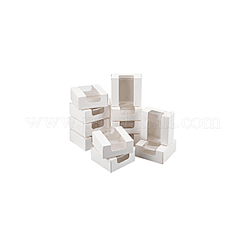 Квадратные подарочные коробки для хранения бумаги с прозрачным видимым окошком&nbsp;LS-CON-WH0095-65B