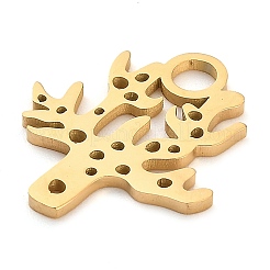 304ステンレスペンダント  レーザー切断  18KGP本金メッキ  海の動物のチャーム  サンゴ  18x16x1mm  穴：2.5mm&nbsp;STAS-R134-08G-03