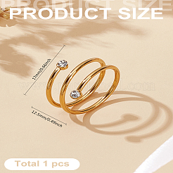 1 шт. манжетные кольца из нержавеющей стали 304 с микропаве из кубического циркония&nbsp;RJEW-LP0001-18