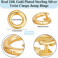 10 шт. 925 серебряных кольца-замка STER-BBC0008-69D-G