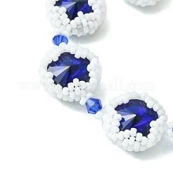 Miyuki glass seed & lampwork & strass tressé bracelets chaîne à maillons étoiles&nbsp;BJEW-MZ00038-01