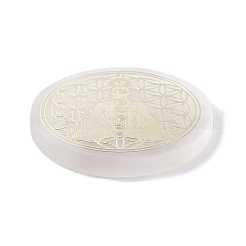 Плоские круглые подставки для ломтиков из натурального селенита DJEW-C015-02K