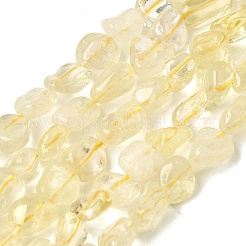 天然レモンクォーツ（加熱）ビーズ連売り  ナゲット  タンブルストーン  7~13x4.5~10x4.5~10mm  穴：1.2mm  約44~46個/連  15.08''~16.14''（38.3~41センチメートル）&nbsp;LS-G-P497-01E-52