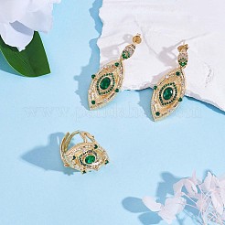 Серьги-гвоздики с зеленым кубическим цирконием от сглаза&nbsp;JE997A