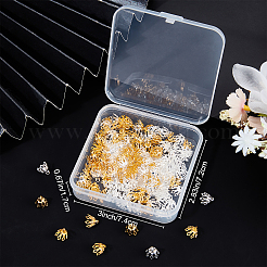 200 шт. 2-х цветные латунные колпачки для бусин KK-BBC0003-49