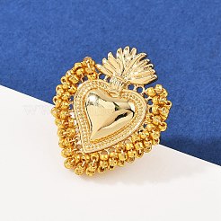 Латунь регулируемые манжеты кольца RJEW-P157-03G