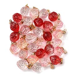 30шт 3 цвета двухцветные прозрачные стеклянные подвески&nbsp;GLAA-FP0001-27