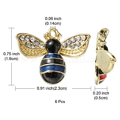 Подвески из эмали из сплава с покрытием 6 шт.&nbsp;ENAM-YW0002-63