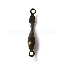 チベット風真鍮コネクターチャーム  ツイスト  アンティークブロンズ  15.5x3x2.5mm  穴：1mm&nbsp;KK-WH0053-03AB