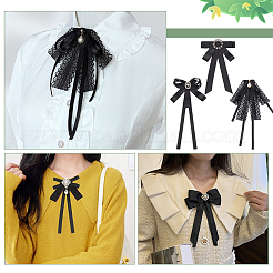 3 шт. 3 стиля брошь-бантик из полиэстеровой ленты AJEW-BC0004-25