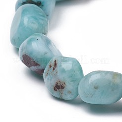 Bracelets de perles extensibles en larimar naturel&nbsp;BJEW-K213-C21