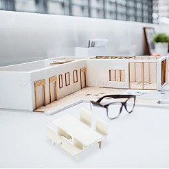 6 комплект из 3-х стильных пластиковых мини-стульев и столиков AJEW-OC0004-12