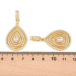 Латунные микропаве прозрачные подвески с фианитом&nbsp;KK-H262-06A-G