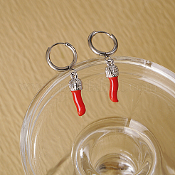 Геометрические красные серьги чили для женщин из нержавеющей стали повседневные украшения для вечеринок SO5470-2