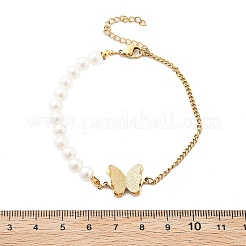 Браслеты из нержавеющей стали 304 с панцирными цепями для женщин&nbsp;BJEW-U021-10G