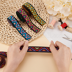 9 ярд 3-х цветной плоской эластичной полиэстеровой ленты в этническом стиле OCOR-BC0006-38