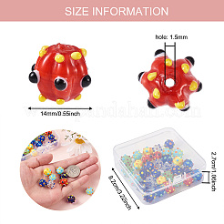 40шт 8 цвета бусины лэмпворк ручной работы LAMP-CD0001-16