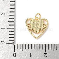 Подвески в виде сердечек из натуральной белой ракушки из латуни с соединительными кольцами KK-S522-08A-G