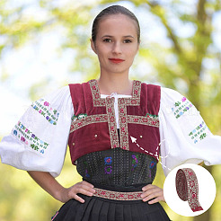 Блестящие полиэстеровые ленты для вышивки цветов SRIB-WH0011-266A