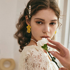 9 пара двухцветных сережек-гвоздиков с цветочным мотивом из сплава для женщин EJEW-FI0001-72