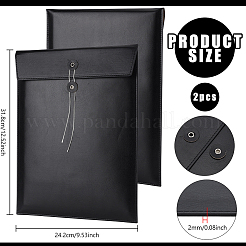 2 шт. карманы для хранения канцелярских принадлежностей из искусственной кожи формата А4&nbsp;AJEW-BC0009-22A