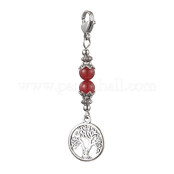 Плоский круглый сплав с подвеской в виде древа жизни HJEW-JM02021