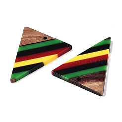 Подвески из ямайской цветной эпоксидной смолы и орехового дерева X-RESI-N039-122T