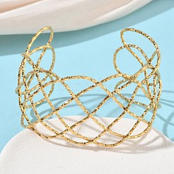 Полые браслеты-манжеты из нержавеющей стали 304&nbsp;BJEW-B158-04G-02