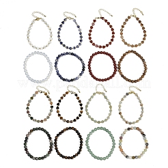 Набор браслетов из натуральных и синтетических смешанных драгоценных камней для женщин BJEW-G752-02G