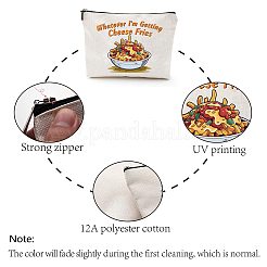 Поликоттоновые холщовые мешки для хранения с принтом в виде сыра и картофеля фри ABAG-WH0029-136