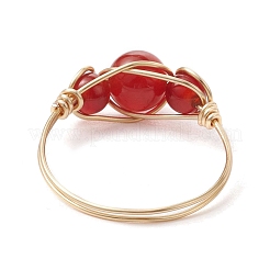 Кольца на пальцы из натуральных смешанных драгоценных камней RJEW-JR00605