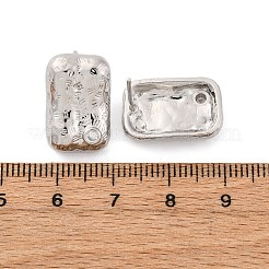 Прямоугольные серьги-гвоздики из латуни с микропаве и цирконием&nbsp;EJEW-R025-21P