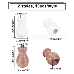 20 шт. 2 стиля деревянные подвесные жалюзи шарообразные маленькие бусины WOOD-CA0001-16