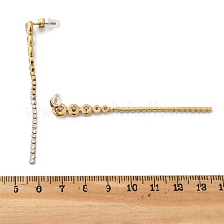 Серьги-гвоздики с кисточками из нержавеющей стали 304 с прозрачным кубическим цирконием EJEW-Z094-01A-G