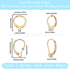 2 стиль фурнитуры для сережек с застежкой-рычагом из нержавеющей стали 304 STAS-SC0008-10G