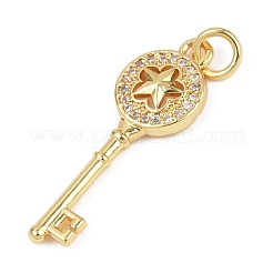 Латунные микропаве прозрачные подвески с фианитом&nbsp;KK-L231-12G-01