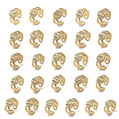 Кольца-манжеты из латуни с микропаве из прозрачного кубического циркония для женщин RJEW-K289-02G