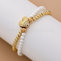 Латунь многожильных браслеты BJEW-M056-03G