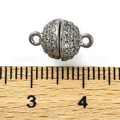 Fermoirs magnétiques en zircone cubique transparent micro pave en laiton&nbsp;KK-A230-02D-P