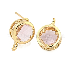 Фурнитура для сережек-гвоздиков из басового стекла&nbsp;KK-S387-01G-05