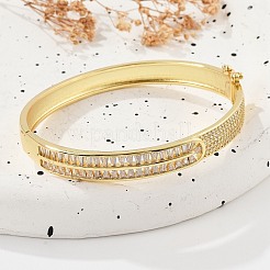 Женские браслеты на шарнирах из латуни с микропаве и прозрачным фианитом BJEW-K274-11G